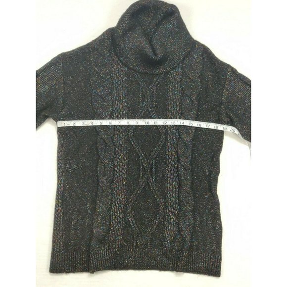 Charter Club Womens Sweater M Black Cowl Neck - Picture 6 of 13